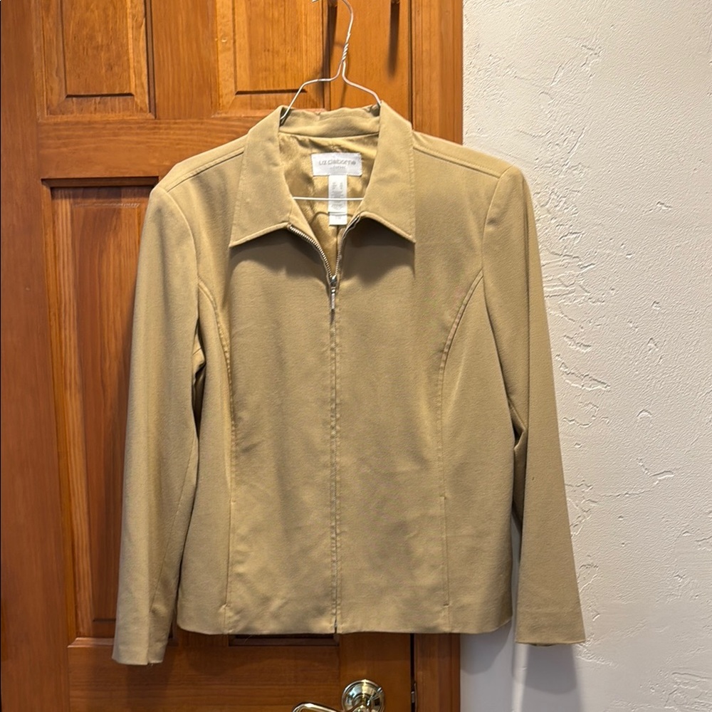 Liz Claiborne Beige Women's Zip-Up Blazer